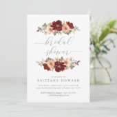 Bourgogne et Pêcher Floral Bridal Show Invitation (Debout devant)