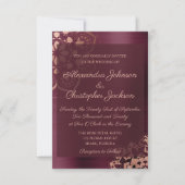 Bourgogne et Rose Gold Mandala Faire-part de maria (Devant)