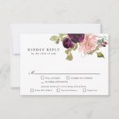 Bourgogne et rose pâle RSVP Floral avec Entres (Devant)