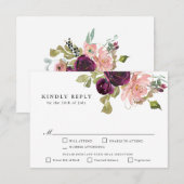 Bourgogne et rose pâle RSVP Floral avec Entres (Devant / Derrière)