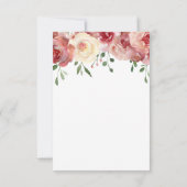 Bourgogne et Roses Pâles, Carton de réponse RSVP d (Dos)