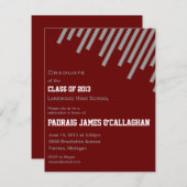 Bourgogne et Silver Graduation Invitation (Devant / Derrière)