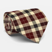 Bourgogne et tatan noir Plaid Cravate (Roulé)