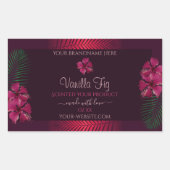 Bourgogne Étiquettes Hawaii Fleurs Palm Feuilles (Devant)