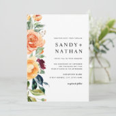 Bourgogne Faire-part de mariage de fleurs florales (Debout devant)