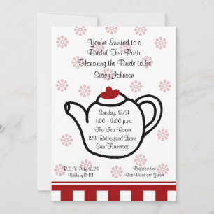 Bourgogne Fête des mariées Tea Party Invitation