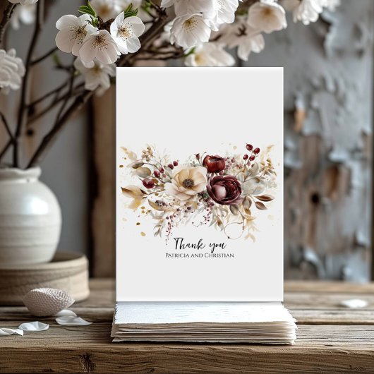 Bourgogne fiancée élégante invitation de mariage