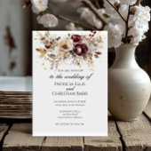 Bourgogne fiancée élégante invitation de mariage