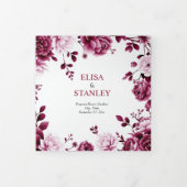 Bourgogne fleurie Chinoiserie programme de mariage (Protection)