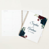 Bourgogne & Fleurs de marine Mariage de bois rusti (Devant avec enveloppe)