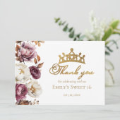 Bourgogne Floral Automne Sweet 16 Merci Cartes (Debout devant)