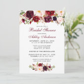 Bourgogne Floral Bridal Show Invitation BB (Debout devant)