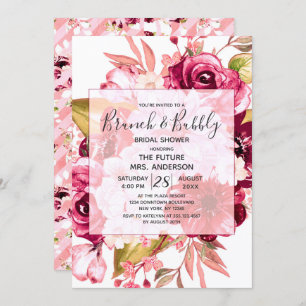 Bourgogne Floral Brunch en bloedig Vrijgezellenfee Kaart