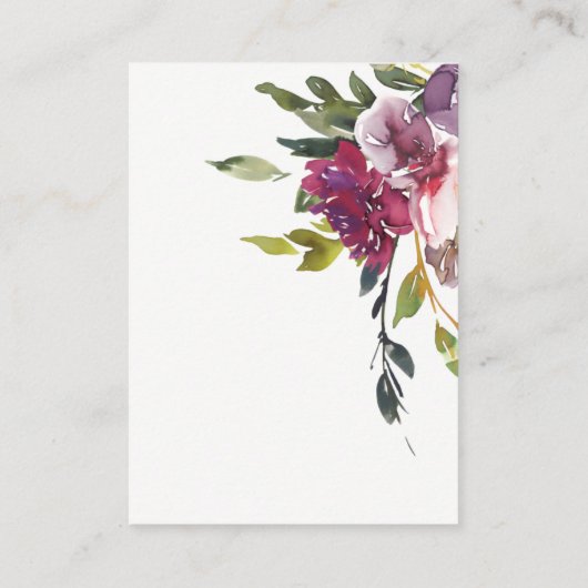 Bourgogne Floral Devinez Combien De Baisers Carte  (Dos)