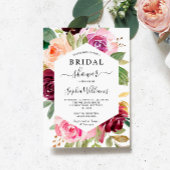 Bourgogne Floral Frame Bridal Douche Invitation