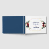 Bourgogne Floral Gold Hexagon Lijst Weddenschap Gastenboek (Volledig)