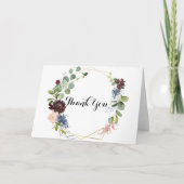 Bourgogne Floral Greenery Carte de remerciements M (Devant)