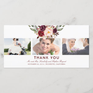 Bourgogne Floral Mariage Merci photo