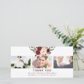 Bourgogne Floral Mariage Merci photo (Debout devant)