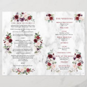 Bourgogne Floral Mariage Programme de livret 2/2 p (Devant)