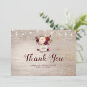 Bourgogne Floral Mason Jar Fête des mariées Merci (Debout devant)