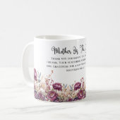 Bourgogne Floral Mère De La Groom Mug (Devant gauche)