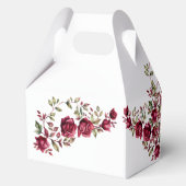 Bourgogne Floral Modern Script Wedding Bedankdoosjes (Achterkant)