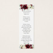 Bourgogne Floral Photo funéraire Signet (Dos)