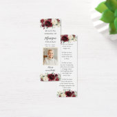 Bourgogne Floral Photo funéraire Signet (Bureau)