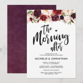 Bourgogne Floral Post Mariage Brunch Invitation (Devant / Derrière)