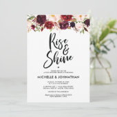 Bourgogne Floral Post Mariage Brunch Invitation (Debout devant)