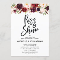 Bourgogne Floral Post Mariage Brunch Invitation