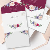 Bourgogne Floral Recette Bridal Shower Invitation