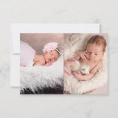 Bourgogne Floral Rose Gold Photo Faire-part de nai (Dos)