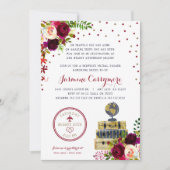 Bourgogne Floral Travel invitation à la douche de  (Devant)