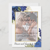 Bourgogne Floral Vellum Faire-part de mariage (Devant)