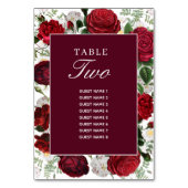 Bourgogne Floral Waterverf Trouwroute Kaart (Achterkant)