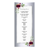 Bourgogne floraux programme de mariage argent (Dos)