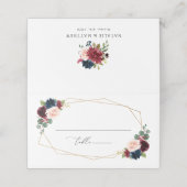 Bourgogne Flowers, marinevloeren, Florale bruiloft (Buitenkant ongevouwen)