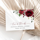 Bourgogne Flowers, Red Flowers, Boho, Vrijgezellen Bedankkaart