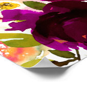 Bourgogne Flowers Wedding Seating Chart 12 Table Poster (Hoek)