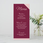 Bourgogne foncé Rose clair - Menu plat en forme de (Debout devant)