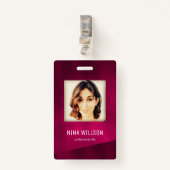 Bourgogne Foto Bedrijfs ID Badge (Voorkant met clip)