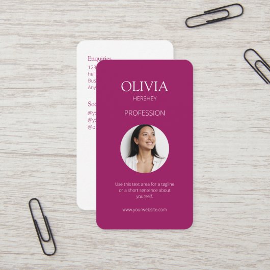 Bourgogne Foto Sociale QR Code Visitekaartje (Voorkant / Achterkant in situ)