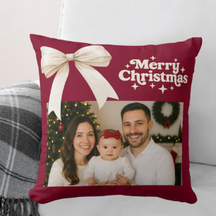 Bourgogne fotocrème boog Kerstmis Kussen