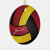 Bourgogne, geel en zwart Volleybal 2 | DIY-naam Keramisch Ornament (Rechts)