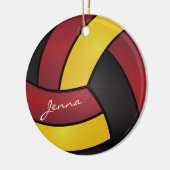 Bourgogne, geel en zwart Volleybal 2 | DIY-naam Keramisch Ornament (Links)