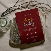 Bourgogne Glam Floral Invitation du 23e anniversai