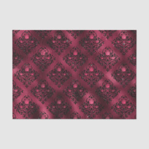Bourgogne Glam Folie Glitter Damask Tissuepapier