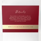 Bourgogne Gold 3-in-1 huwelijksuitnodiging Drieluik Uitnodiging (Binnenzijde eerst)